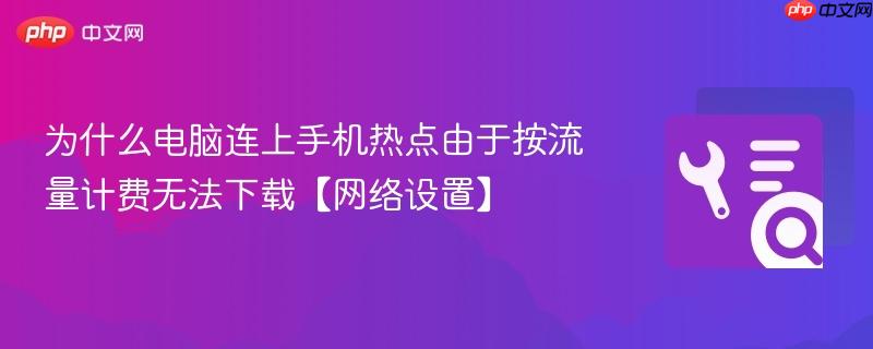 为什么电脑连上手机热点由于按流量计费无法下载【网络设置】  第1张