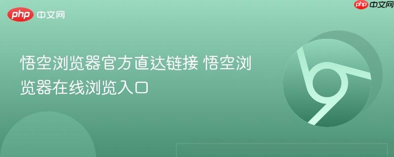 悟空浏览器官方直达链接 悟空浏览器在线浏览入口