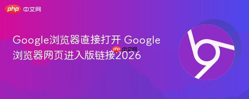 Google浏览器直接打开 Google浏览器网页进入版链接2026  第1张