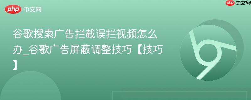 谷歌搜索广告拦截误拦视频怎么办_谷歌广告屏蔽调整技巧【技巧】  第1张