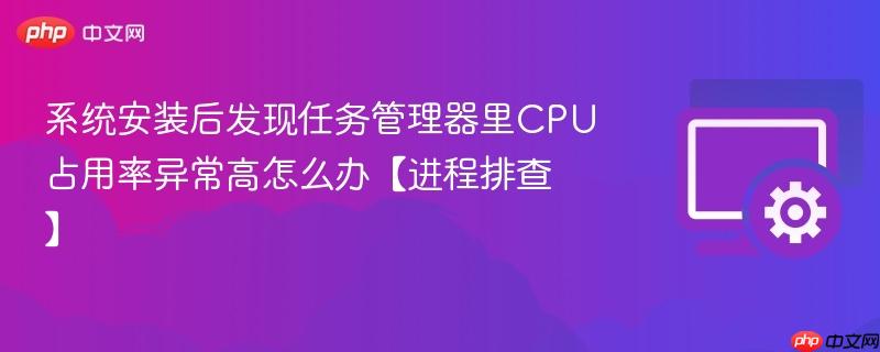 系统安装后发现任务管理器里CPU占用率异常高怎么办【进程排查】  第1张