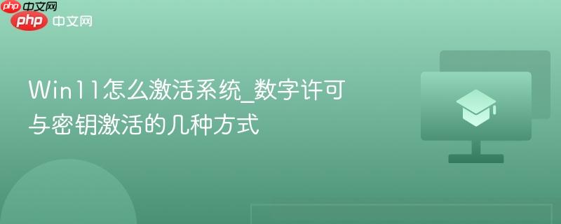 Win11怎么激活系统_数字许可与密钥激活的几种方式  第1张