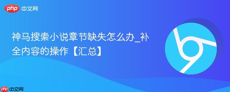 神马搜索小说章节缺失怎么办_补全内容的操作【汇总】  第1张