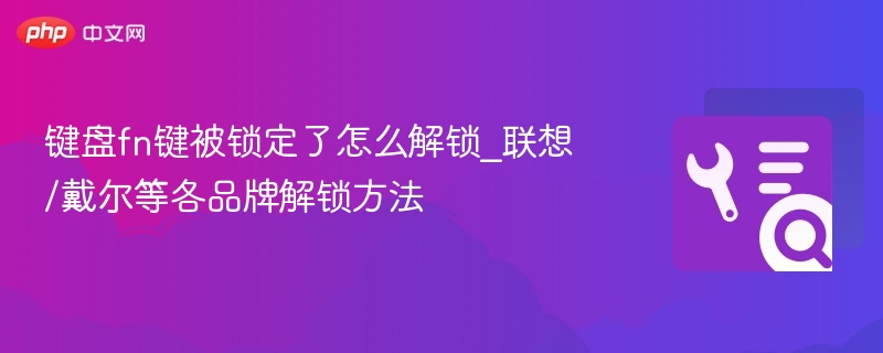 键盘fn键被锁定了怎么解锁_联想/戴尔等各品牌解锁方法
