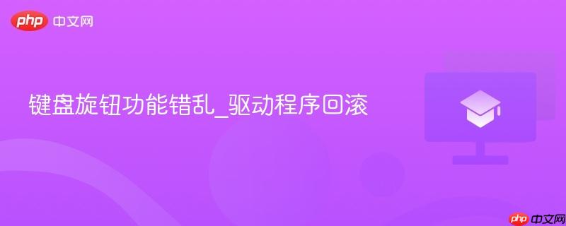 键盘旋钮功能错乱_驱动程序回滚  第1张