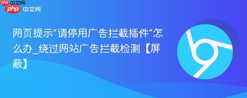 网页提示“请停用广告拦截插件”怎么办_绕过网站广告拦截检测【屏蔽】  第1张
