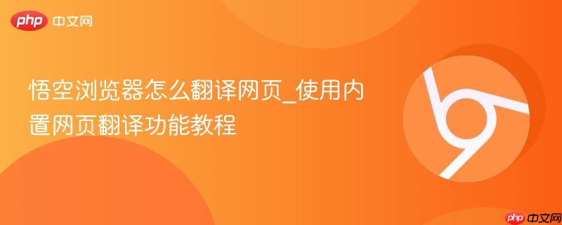悟空浏览器怎么翻译网页_使用内置网页翻译功能教程  第1张