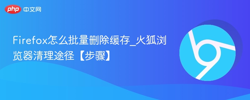 Firefox怎么批量删除缓存_火狐浏览器清理途径【步骤】  第1张