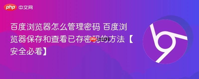 百度浏览器怎么管理密码 百度浏览器保存和查看已存密码的方法【安全必看】  第1张