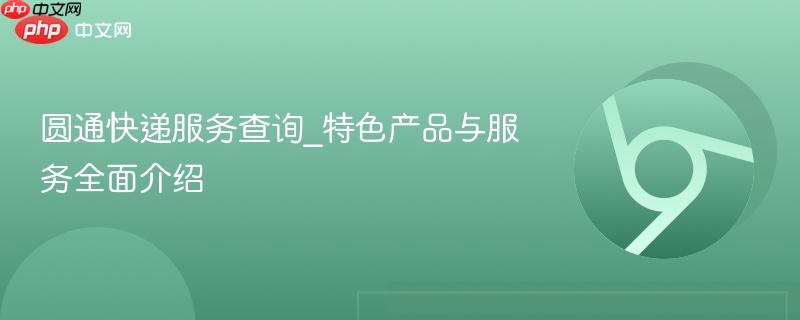 圆通快递服务查询_特色产品与服务全面介绍  第1张