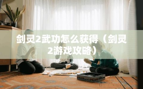 剑灵2武功怎么获得（剑灵2游戏攻略）