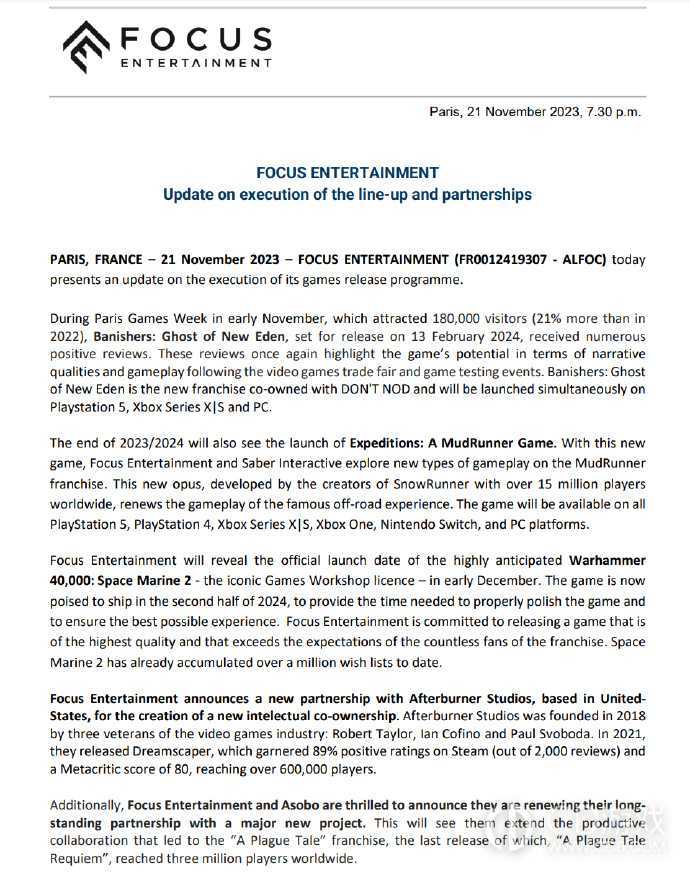 战锤40K星际战士2延期公告?战锤40K星际战士2宣布延期至2024年下半年插图1