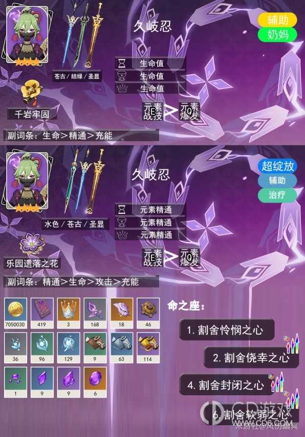 原神4.2久岐忍角色玩法介绍?原神4.2久岐忍培养一图流与角色玩法一览