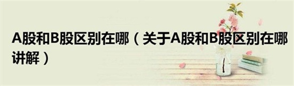 a股和b股的区别是什么 在这些方面有不同