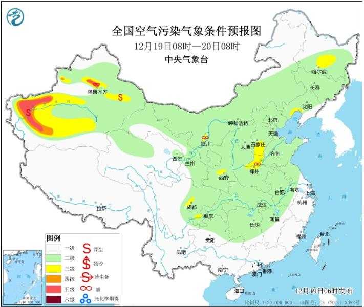 2023年12月19日环境气象预报:全国大部大气扩散条件较好