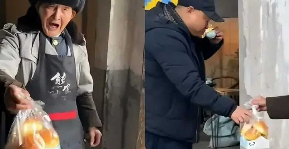 百岁爷爷略过59岁儿子投喂54岁孙子 一家几代同堂