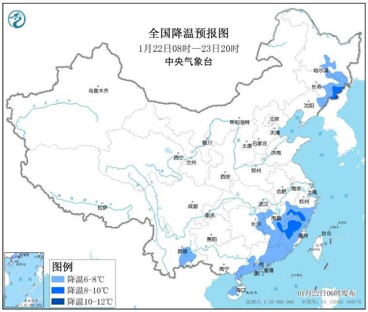 寒潮影响江南华南迎降温 湖南江西等地将有大到暴雪