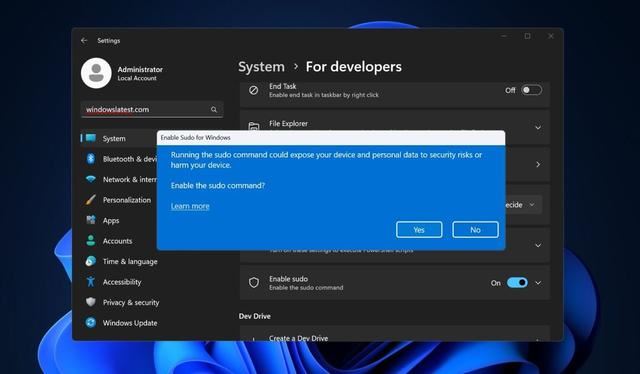 Windows 11大更新将原生支持 sudo 命令 可提升用户体验插图3 Windows 11大更新将原生支持 sudo 命令 可提升用户体验插图3