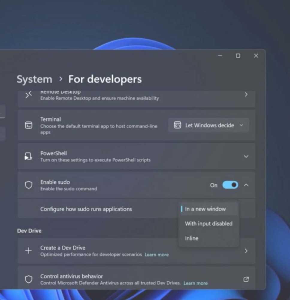 Windows 11大更新将原生支持 sudo 命令 可提升用户体验插图2 Windows 11大更新将原生支持 sudo 命令 可提升用户体验插图2