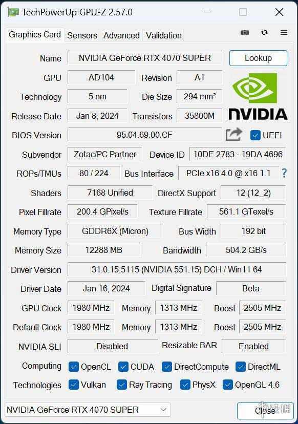 2024良心卡 索泰RTX 4070 SUPER X-GAMING OC欧泊白显卡评测插图4