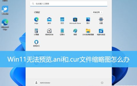 Win11中.ani和.cur文件缩略图无法预览怎么修复?