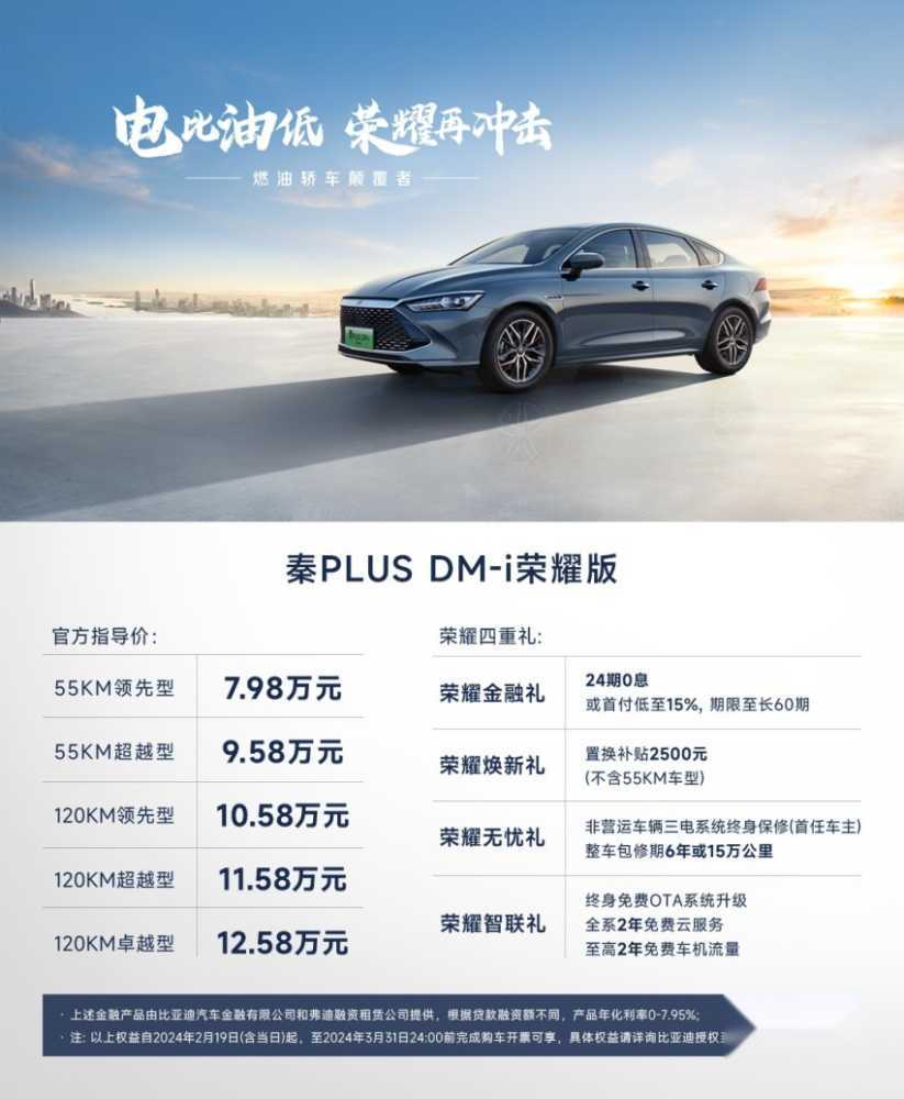 秦PLUS荣耀版7.98万元起震撼上市,拉开“电比油低”大幕插图1 秦PLUS荣耀版7.98万元起震撼上市,拉开“电比油低”大幕