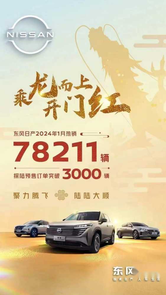 78211台！东风日产抢先公布1月销量，谁还说合资崩盘了？