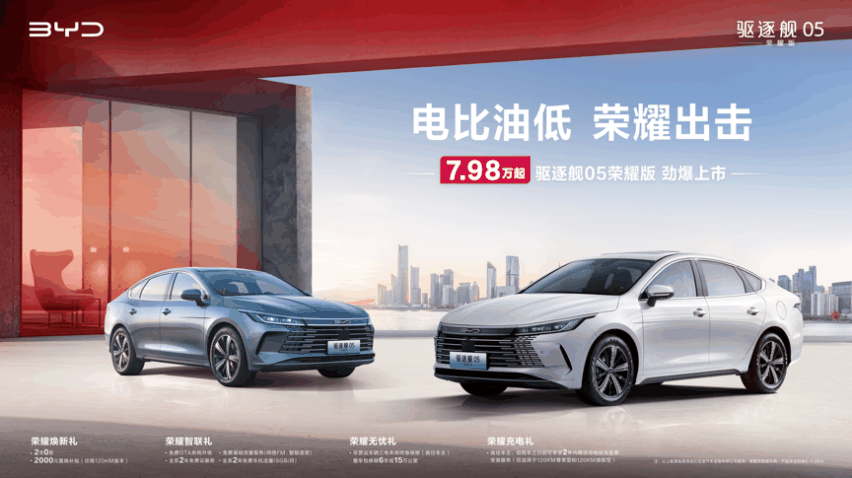 开年即决战，7万级插混轿车比亚迪驱逐舰05荣耀版强势来袭