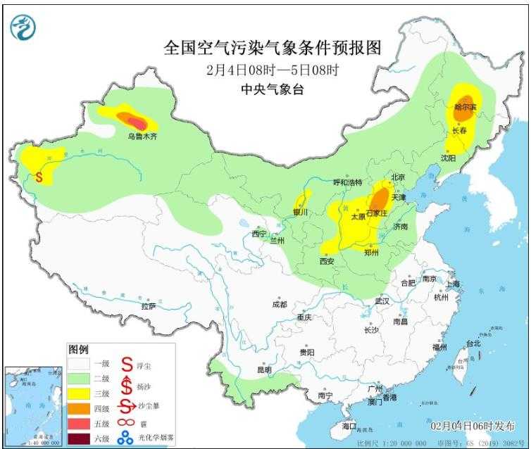 2024年2月4日环境气象预报:全国大部大气扩散条件较好
