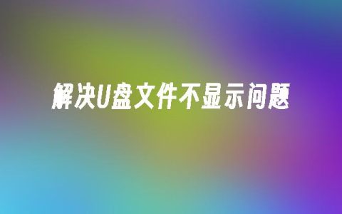 解决U盘文件不显示问题
