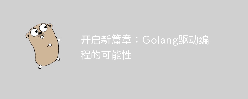 开启新篇章:Golang驱动编程的可能性插图 开启新篇章:golang驱动编程的可能性