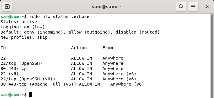 如何修复UFW状态在Linux中显示为非活动