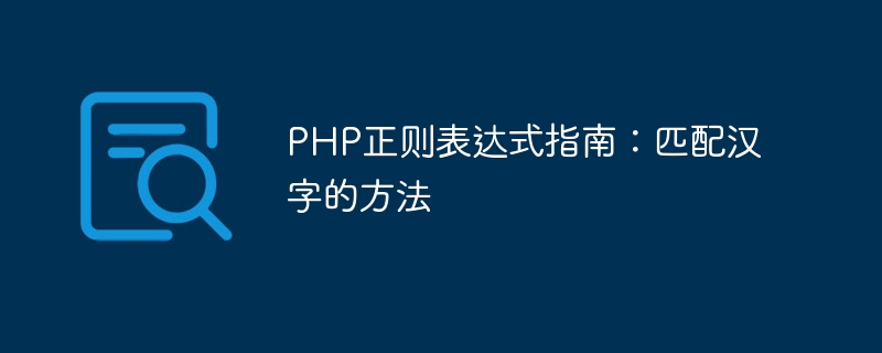 PHP正则表达式指南:匹配汉字的方法插图 php正则表达式指南:匹配汉字的方法