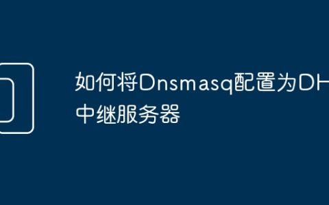 如何将Dnsmasq配置为DHCP中继服务器