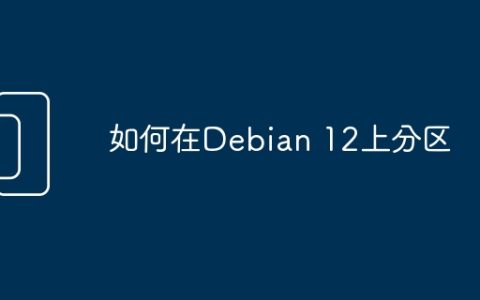 如何在Debian 12上分区