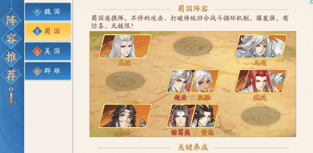 《三国云梦录》蜀国阵容推荐