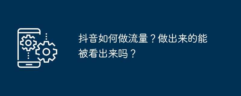 抖音如何做流量?做出来的能被看出来吗?插图 抖音如何做流量?做出来的能被看出来吗?