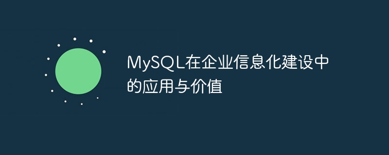 MySQL在企业信息化建设中的应用与价值插图 mysql在企业信息化建设中的应用与价值