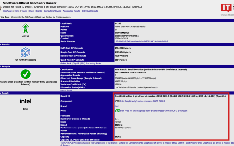 英特尔锐炫 Battlemage 显卡现身 SiSoftware 数据库：20 / 24 个 Xe 核心，12GB 显存