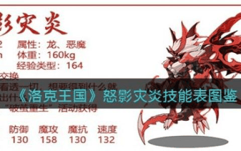 洛克王国怒影灾炎怎么样 洛克王国怒影灾炎技能介绍