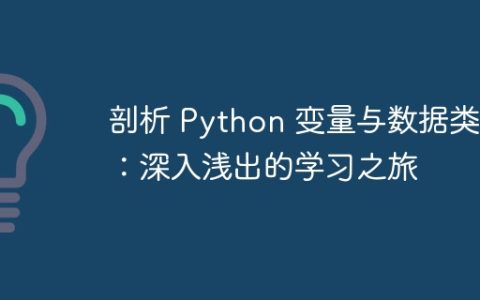剖析 Python 变量与数据类型：深入浅出的学习之旅