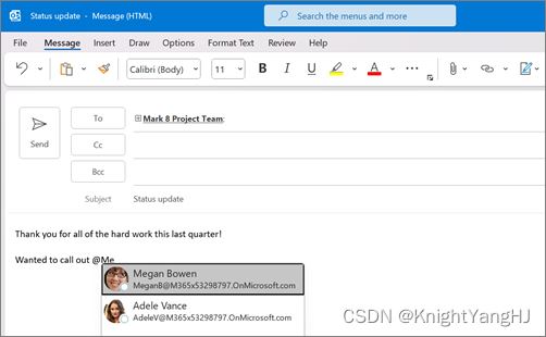 outlook怎么艾特别人? 在Outlook中使用@功能引起某人的注意技巧插图1 outlook怎么艾特别人? 在Outlook中使用@功能引起某人的注意技巧插图1