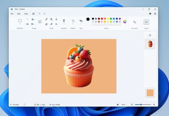 win11预览版Paint画图应用更新 新增隐藏背景复制可见图层等插图1 win11预览版Paint画图应用更新 新增隐藏背景复制可见图层等插图1
