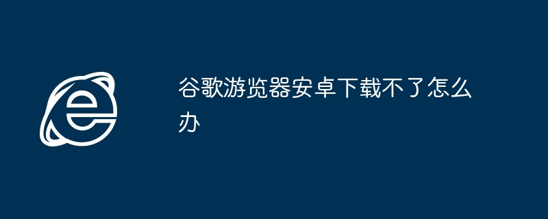 谷歌游览器安卓下载不了怎么办插图 谷歌游览器安卓下载不了怎么办
