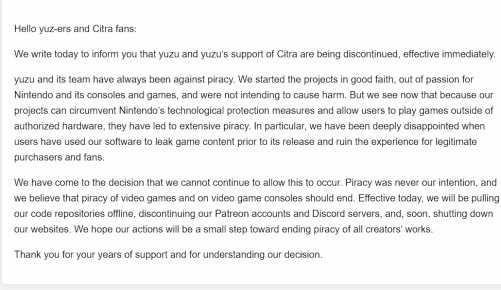 Yuzu模拟器赔偿任天堂240万美元 官方道歉:盗版从不是我们的意图插图1 Yuzu模拟器赔偿任天堂240万美元 官方道歉:盗版从不是我们的意图