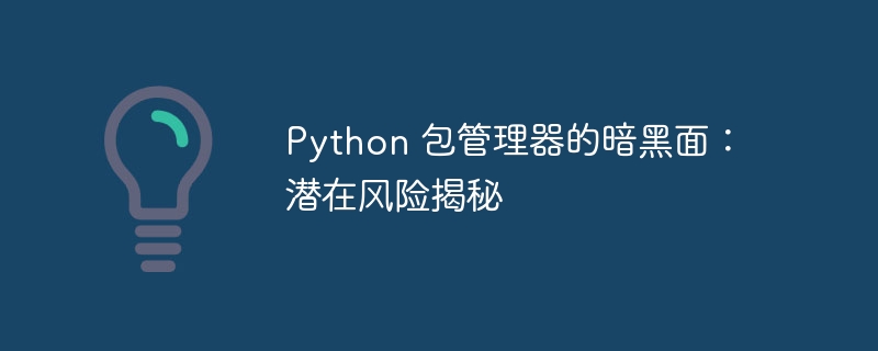 Python 包管理器的暗黑面：潜在风险揭秘