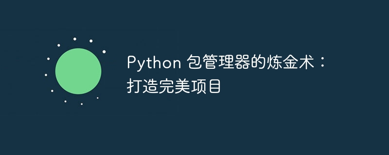 Python 包管理器的炼金术:打造完美项目插图 python 包管理器的炼金术:打造完美项目