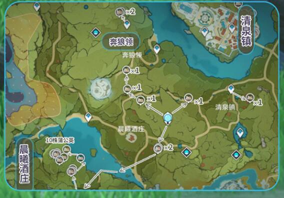 原神蒲公英籽位置一览插图2 原神蒲公英籽位置一览