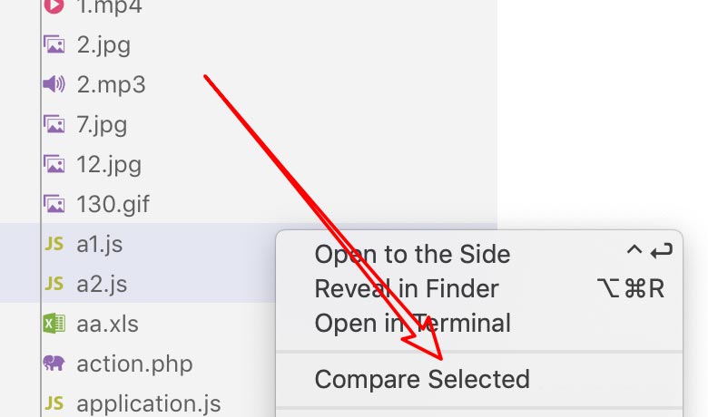 vscode怎么比较两个文件的区别?vscode比较两个文件方法插图2 vscode怎么比较两个文件的区别_vscode比较两个文件方法