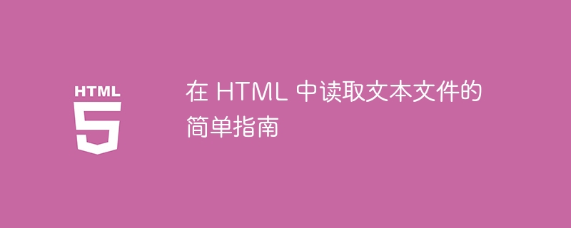 在 HTML 中读取文本文件的简单指南插图 在 HTML 中读取文本文件的简单指南